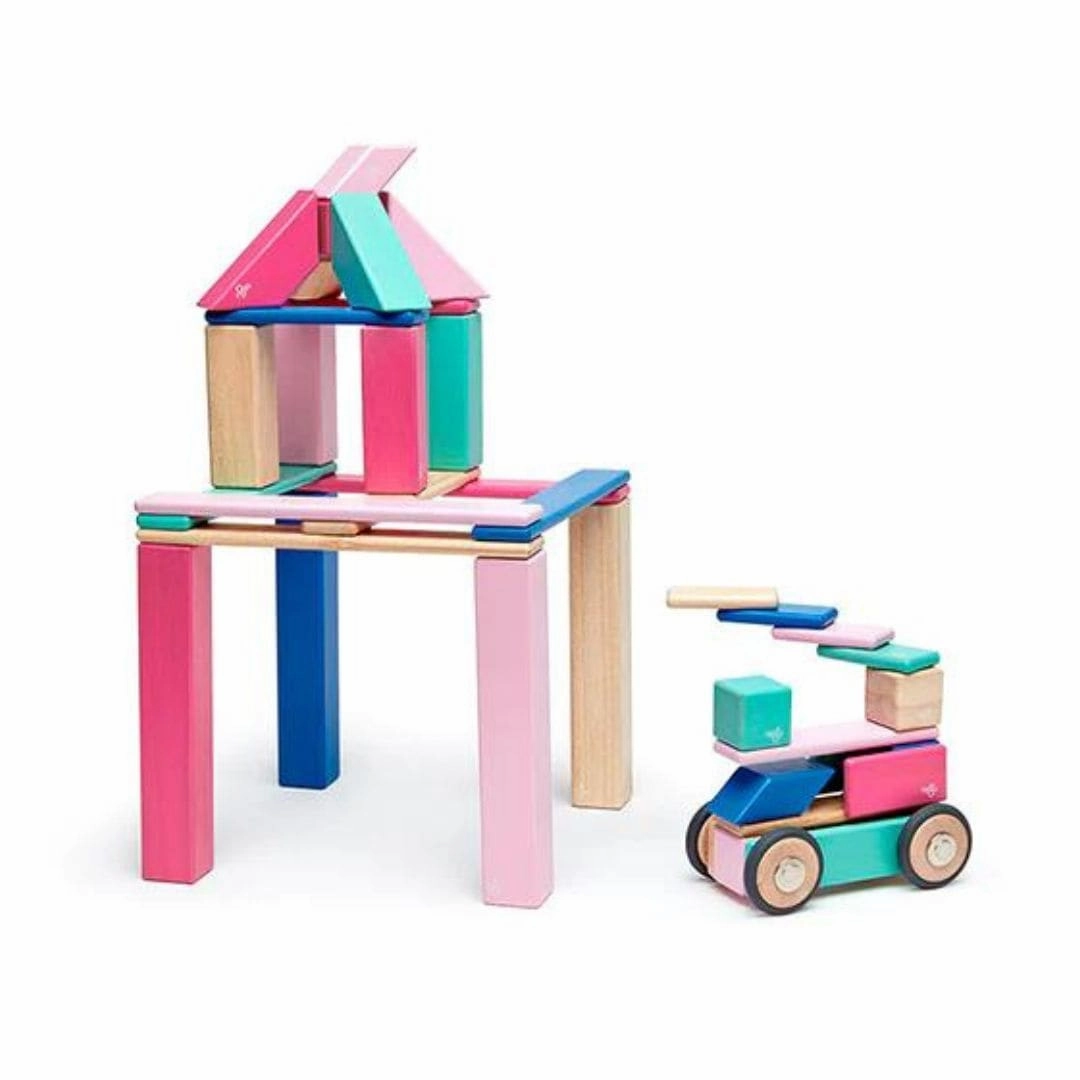 Learn & grow Magnetic Wooden Blocks - 42 Piece Set Blossom