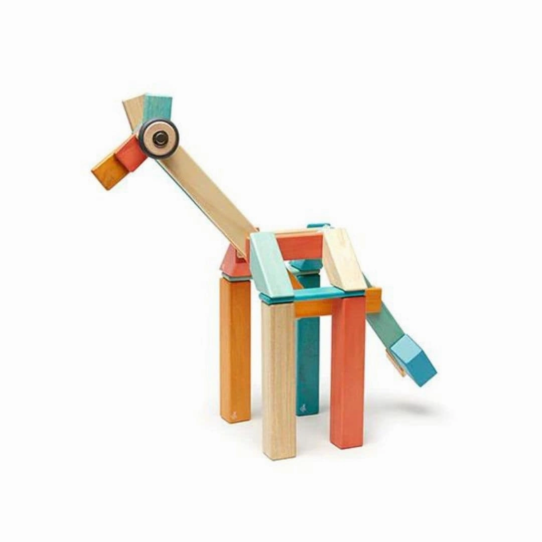 Magnetic Wooden Blocks - 42 Piece Set Sunset Young explorers Learning tools