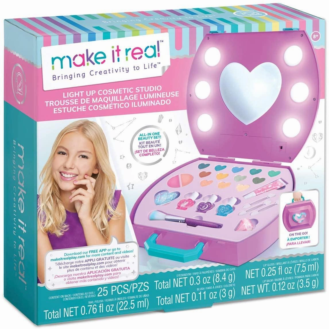 Make It Real 2508 Light-Up Cosmetic Studio Case Active learners
