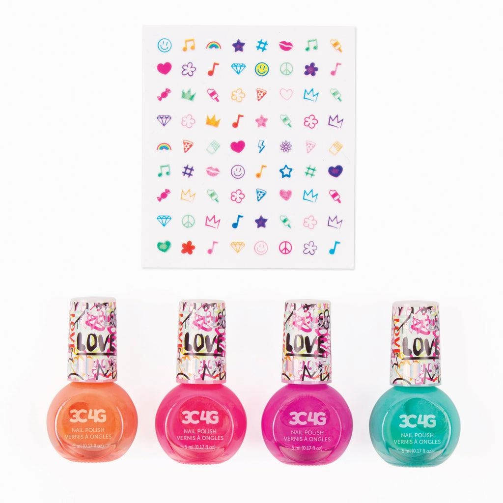 Skill-building tools Make It Real 3C4G Graffiti Nail Polish And Nail Sticker Set