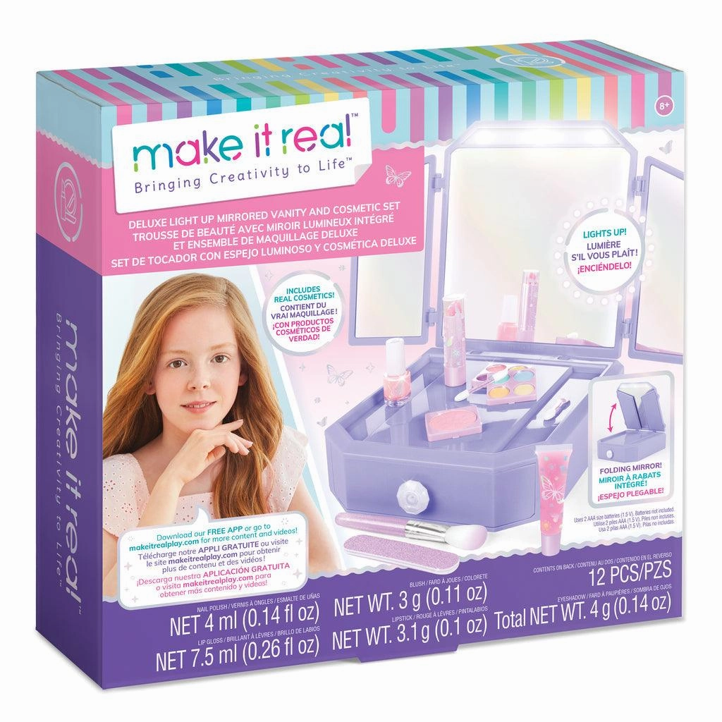Make It Real Deluxe Light-Up Vanity & Cosmetic Set Creative minds Playful learning