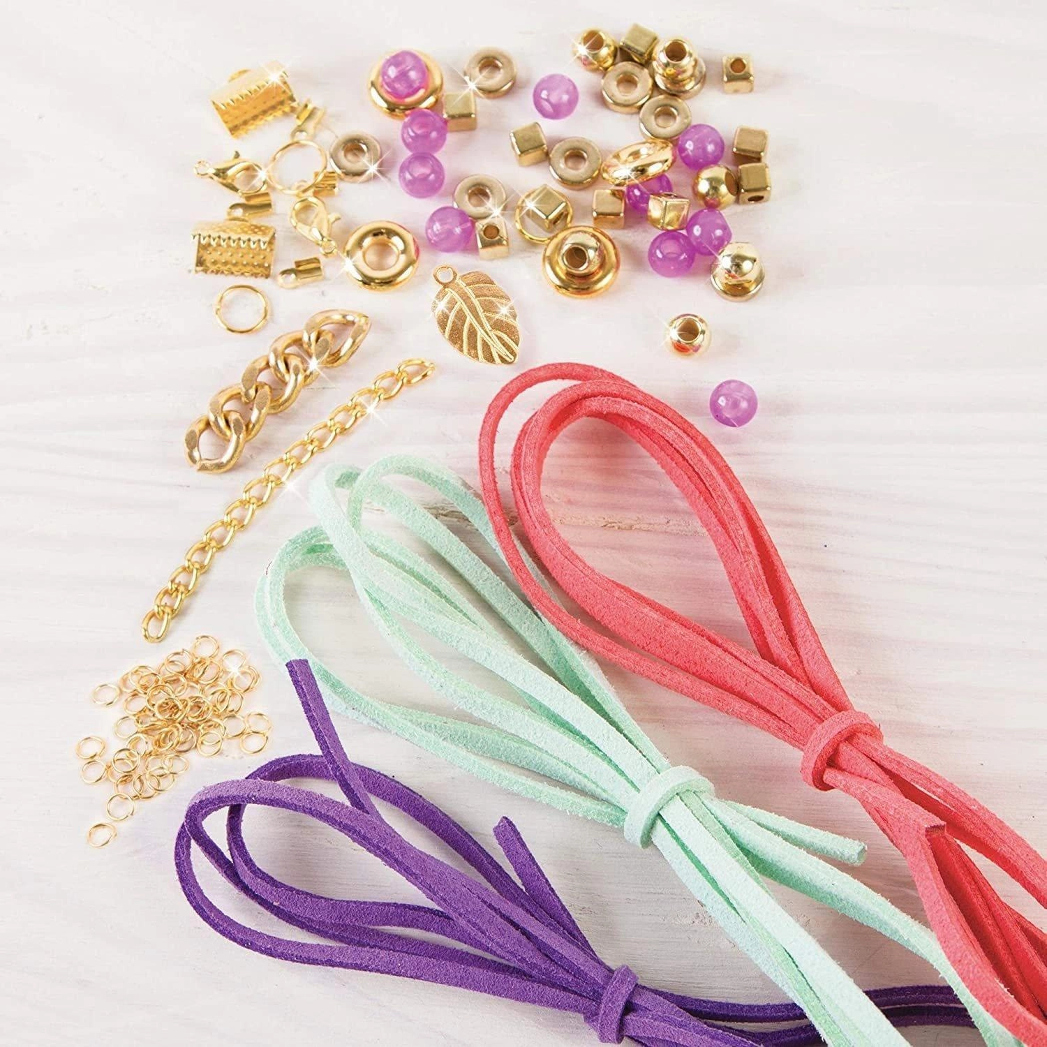 Learning fun Make It Real Gold Link Jewellery Suede Bracelet & Choker Making Kit