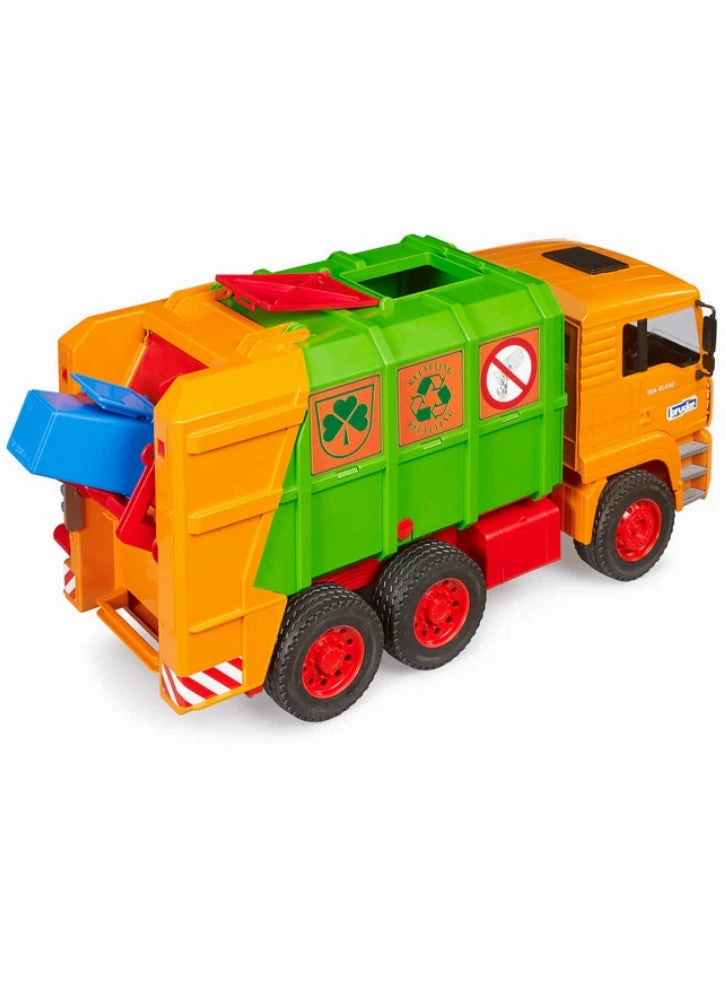 Man Tga Garbage Truck Orange 50Th Anniversary Creative time for curious minds Child development