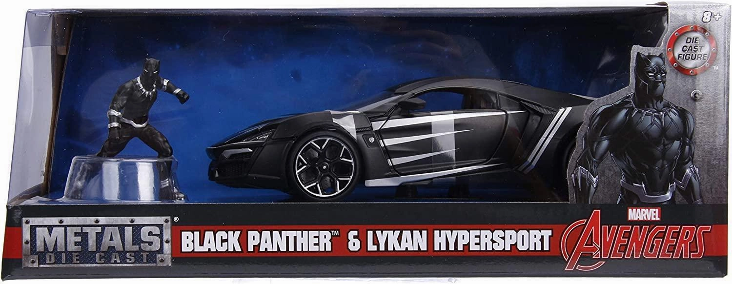 Imaginative play Marvel Black Panther & Lykan Hypersport Diecast Metal Car