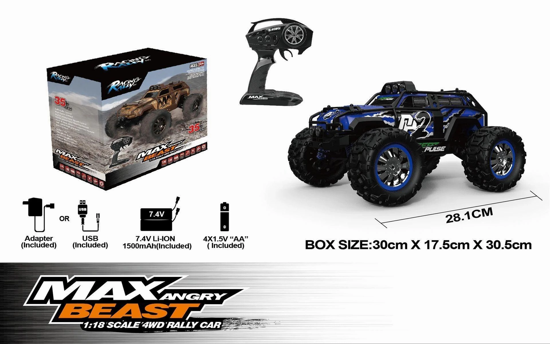 Max Angry Beast 4Wd Remote Control Rally Monster Truck Quiet play for growing minds Nurturing minds