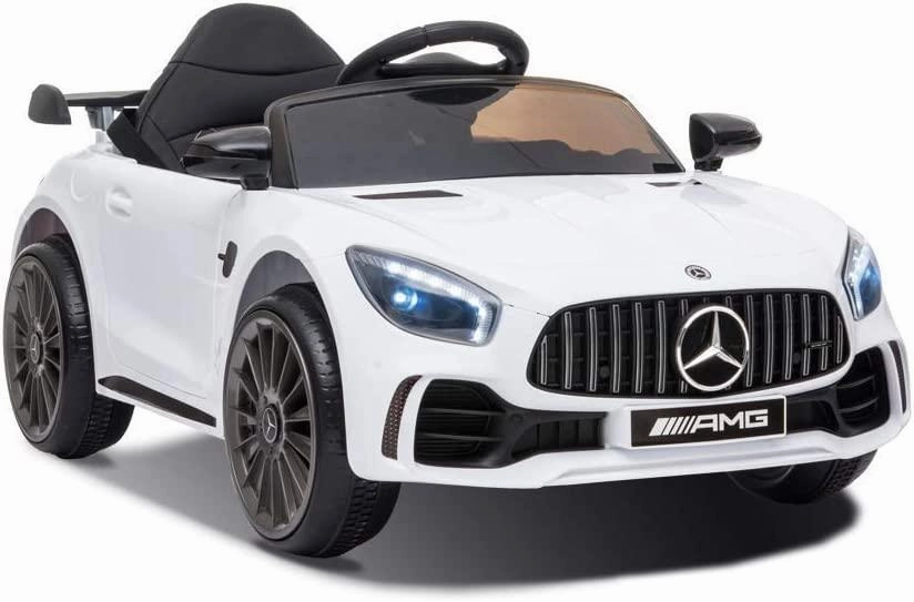 Mercedes-Benz Amg Gtr 6V Battery Ride-On Car - White Smart & fun
