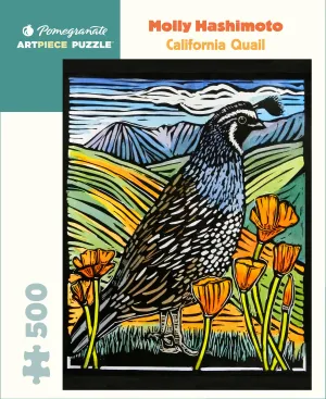Molly Hashimoto- California Quail 500-Piece Jigsaw Puzzle Curious minds