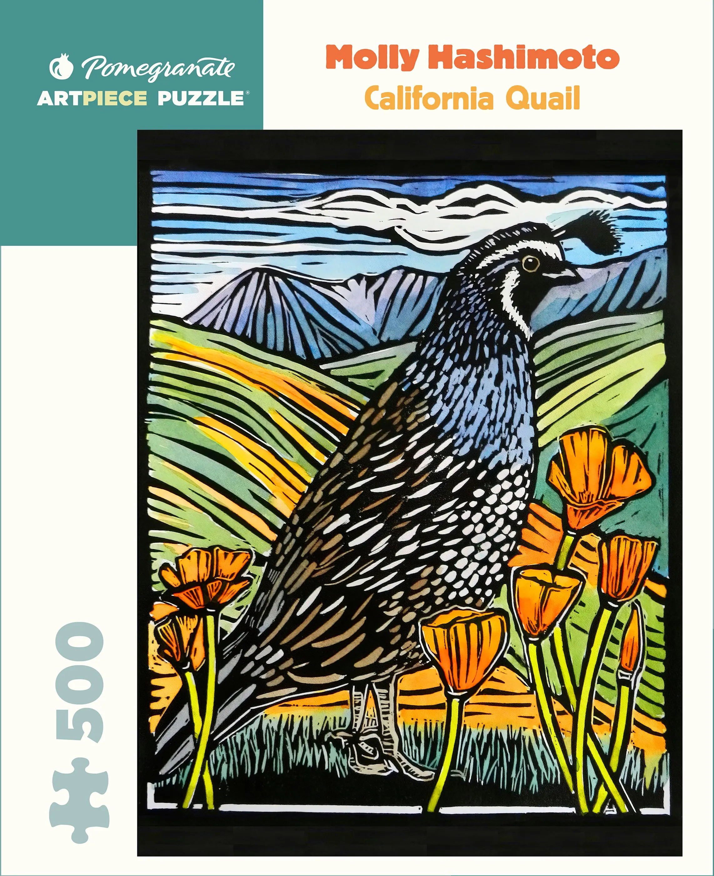 Molly Hashimoto- California Quail 500-Piece Jigsaw Puzzle Curious minds