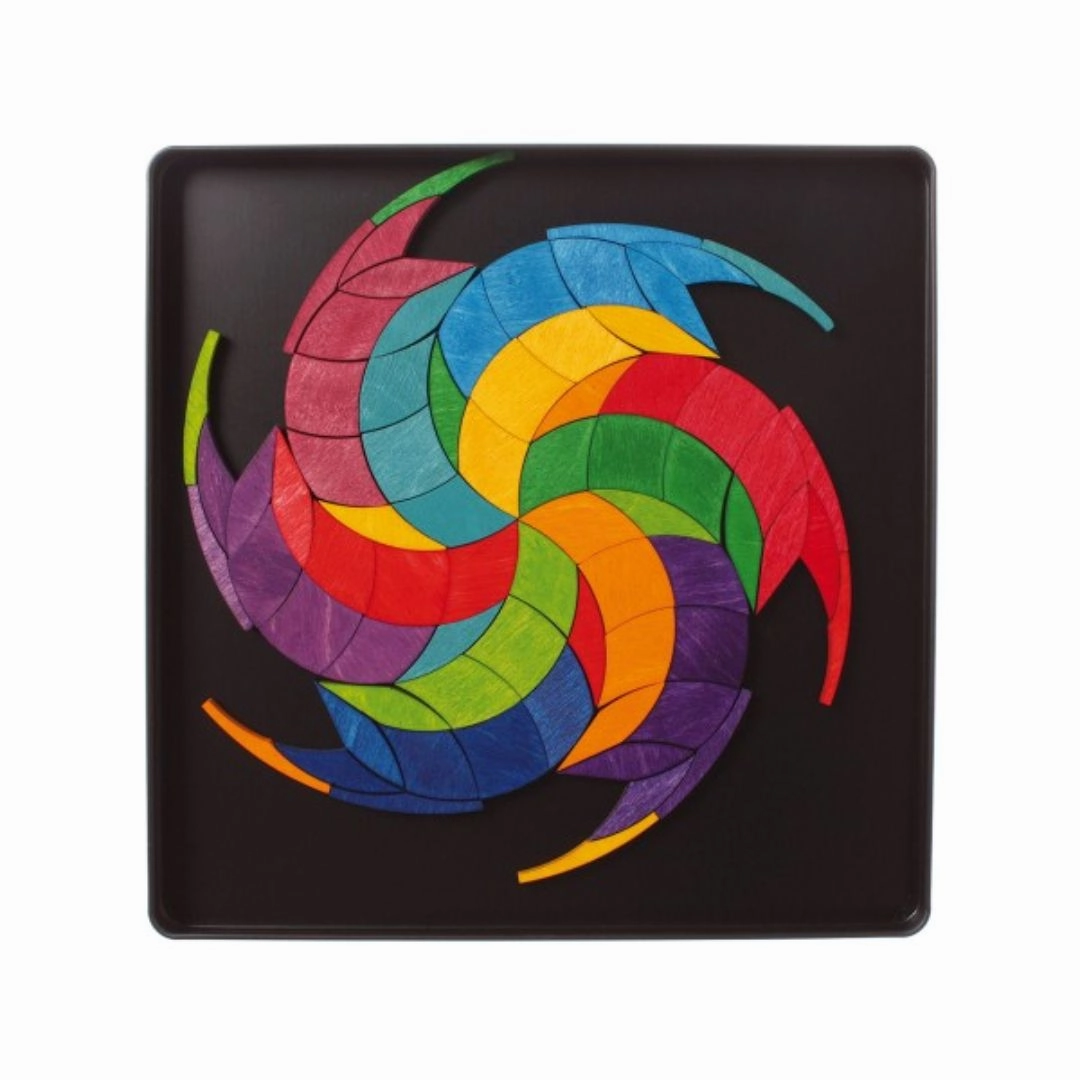 Magnetic Wooden Tile Puzzle - Rainbow Wheel Play-based education