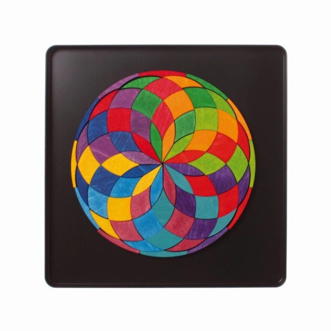 Magnetic Wooden Tile Puzzle - Rainbow Wheel Playful learning Growing minds
