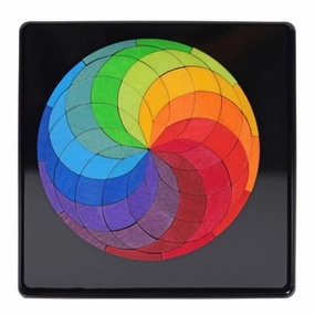 Magnetic Wooden Tile Puzzle - Rainbow Wheel Curiosity starters Playroom adventures begin here