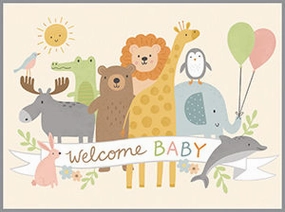 Parent-approved learning Fun for curious minds Animal Hello Baby Enclosusre Card