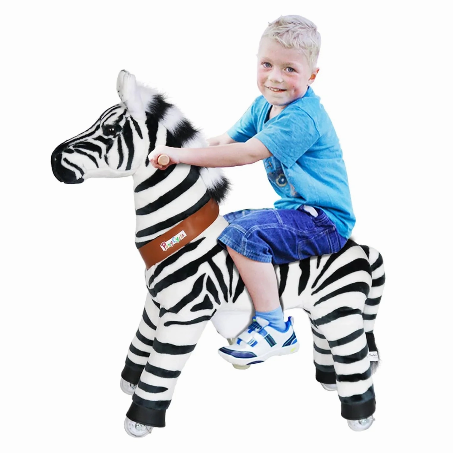 Young imaginations Ponycycle Mechanically Walking Ride-On - Zebra - Age 4- 8