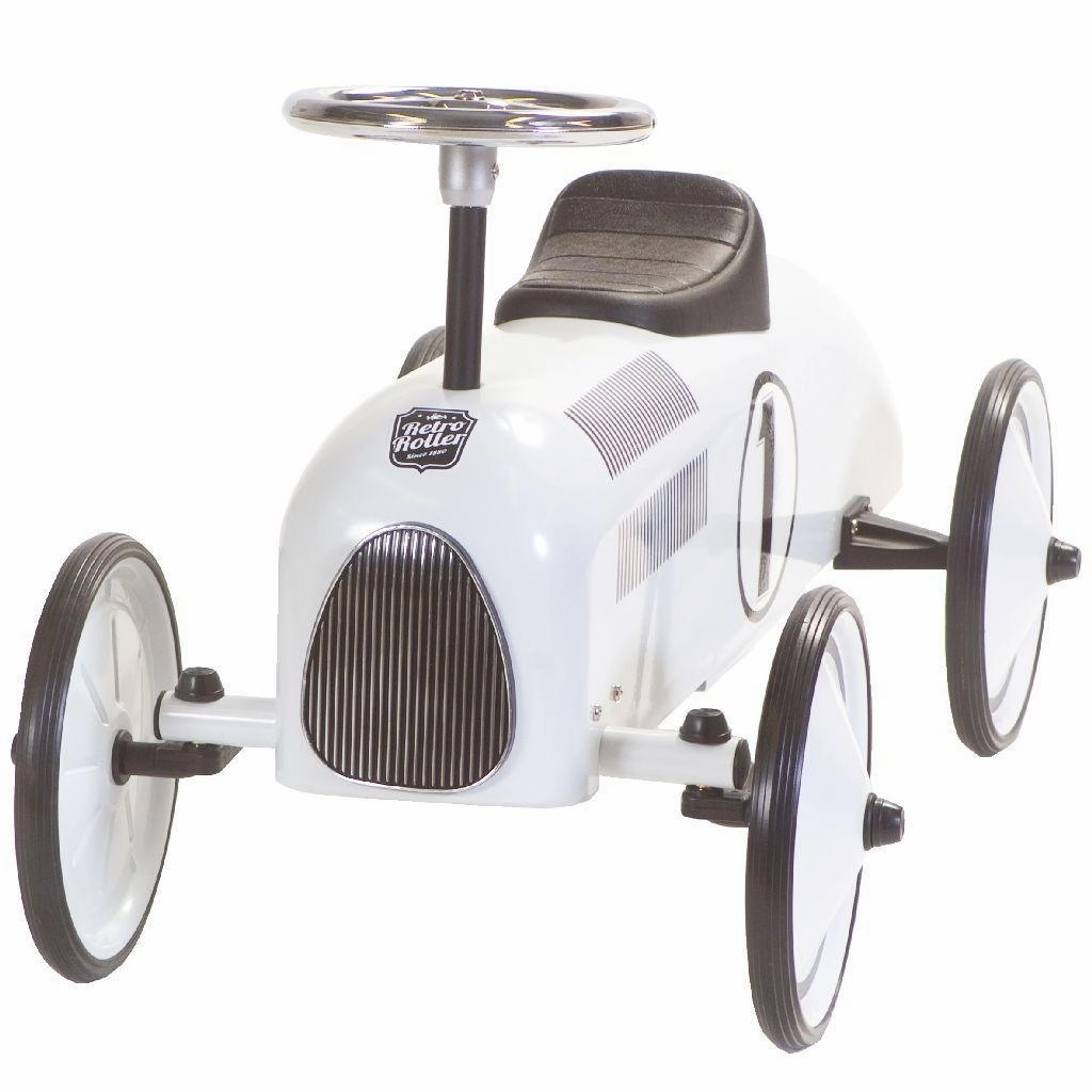 Quiet play for growing minds Retro Roller Lewis Push Car - White