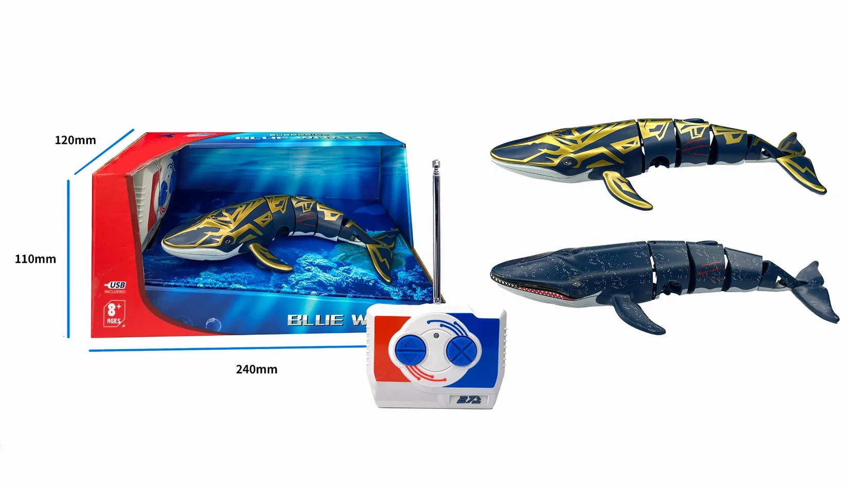 Mini Rc Remote Controlled Whale Boat - Assorted Growing minds