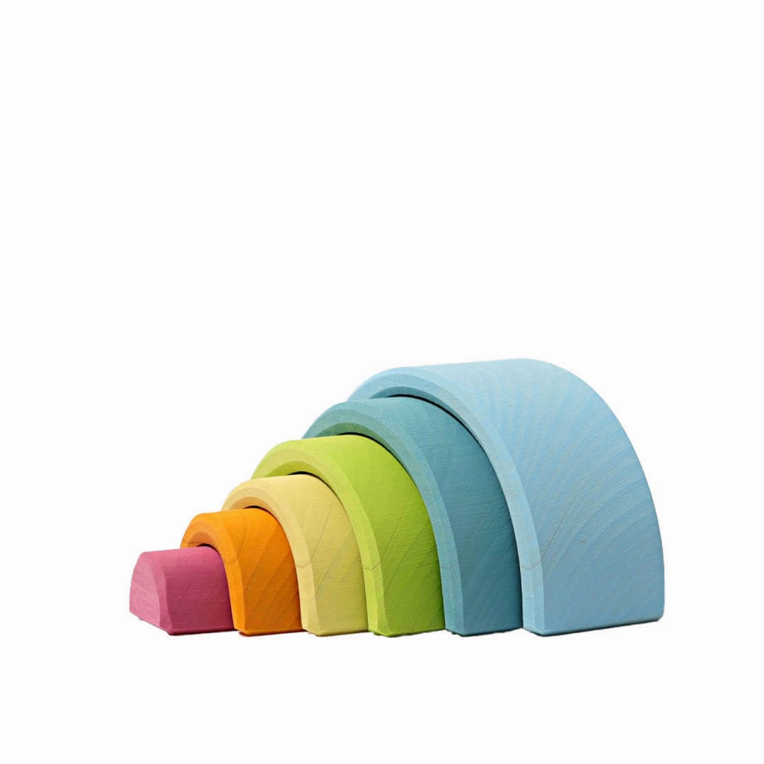 Imaginative play Parent-approved learning Mini Wooden Rainbow Stacker - Pastel