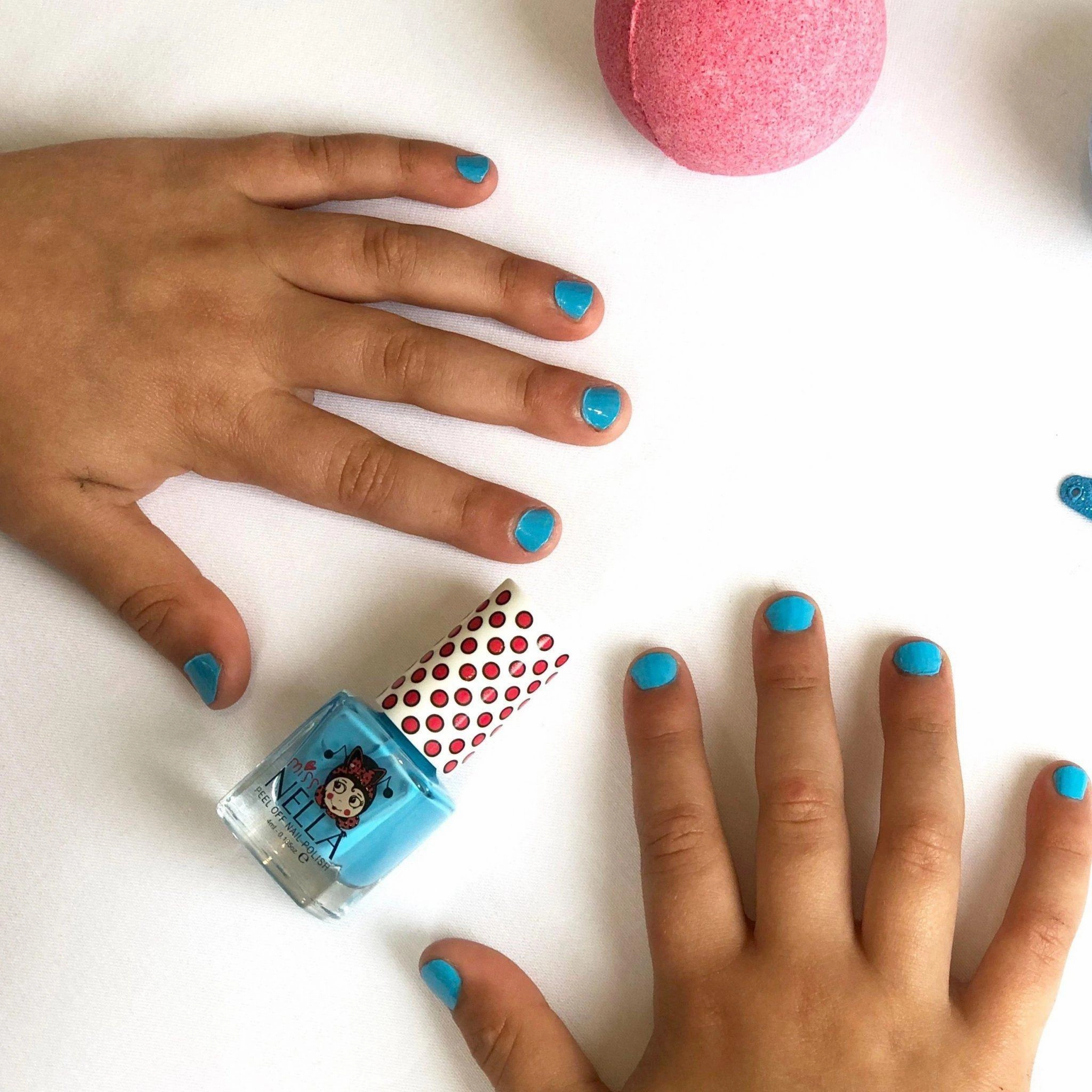 Miss Nella Mermaid Blue 4Ml Peel Off Kids Nail Polish Little learners