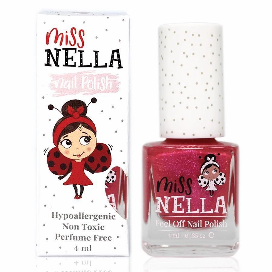 Miss Nella Tickle Me Pink Glitter 4Ml Peel Off Kids Nail Polish Creative minds