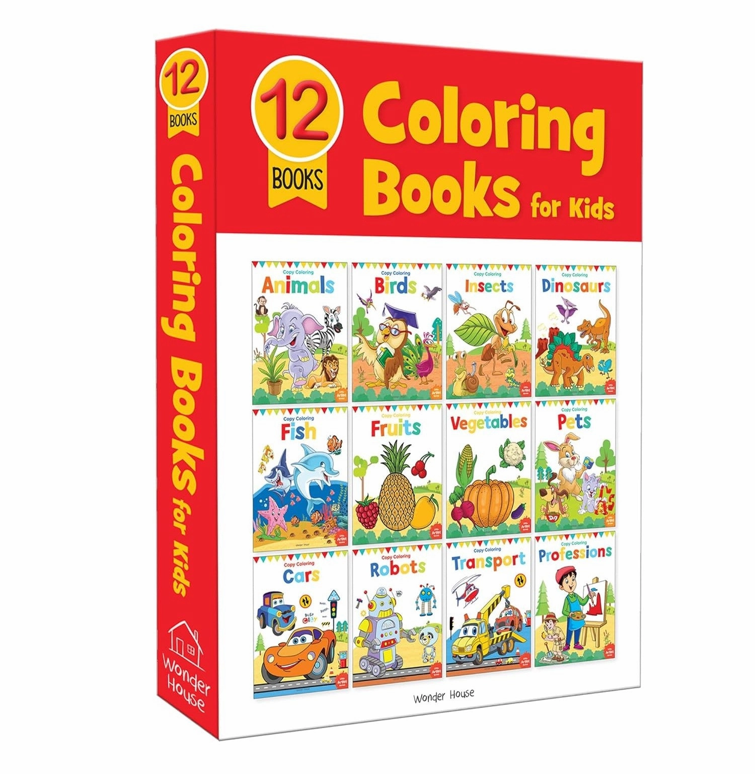 Coloring Books Box Set: Pack Of 12 Copy Color Books For Children [Paperback] Wonder House Books Little creators Little adventures