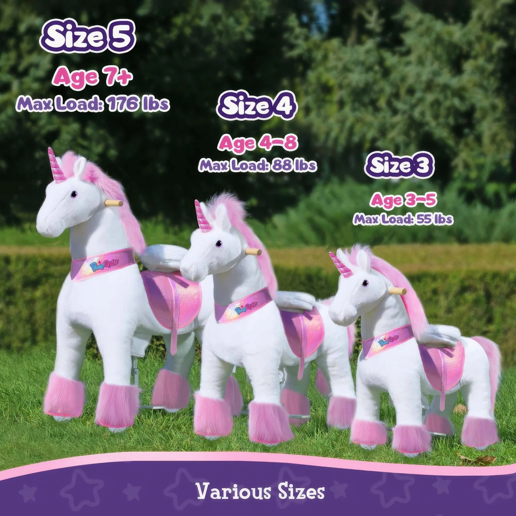 Ponycycle Ride-On Walking Toy Unicorn Plush For Age 7  Years Little builders