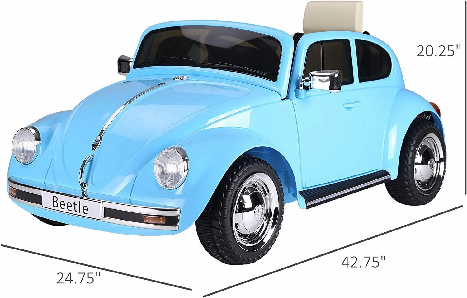 Learn at home Vw Beetle 12V Battery Ride-On Car With Remote Control - Blue