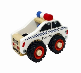 Wooden Wheelie Vehicle - Police Car Happy hands Fun that fuels growth