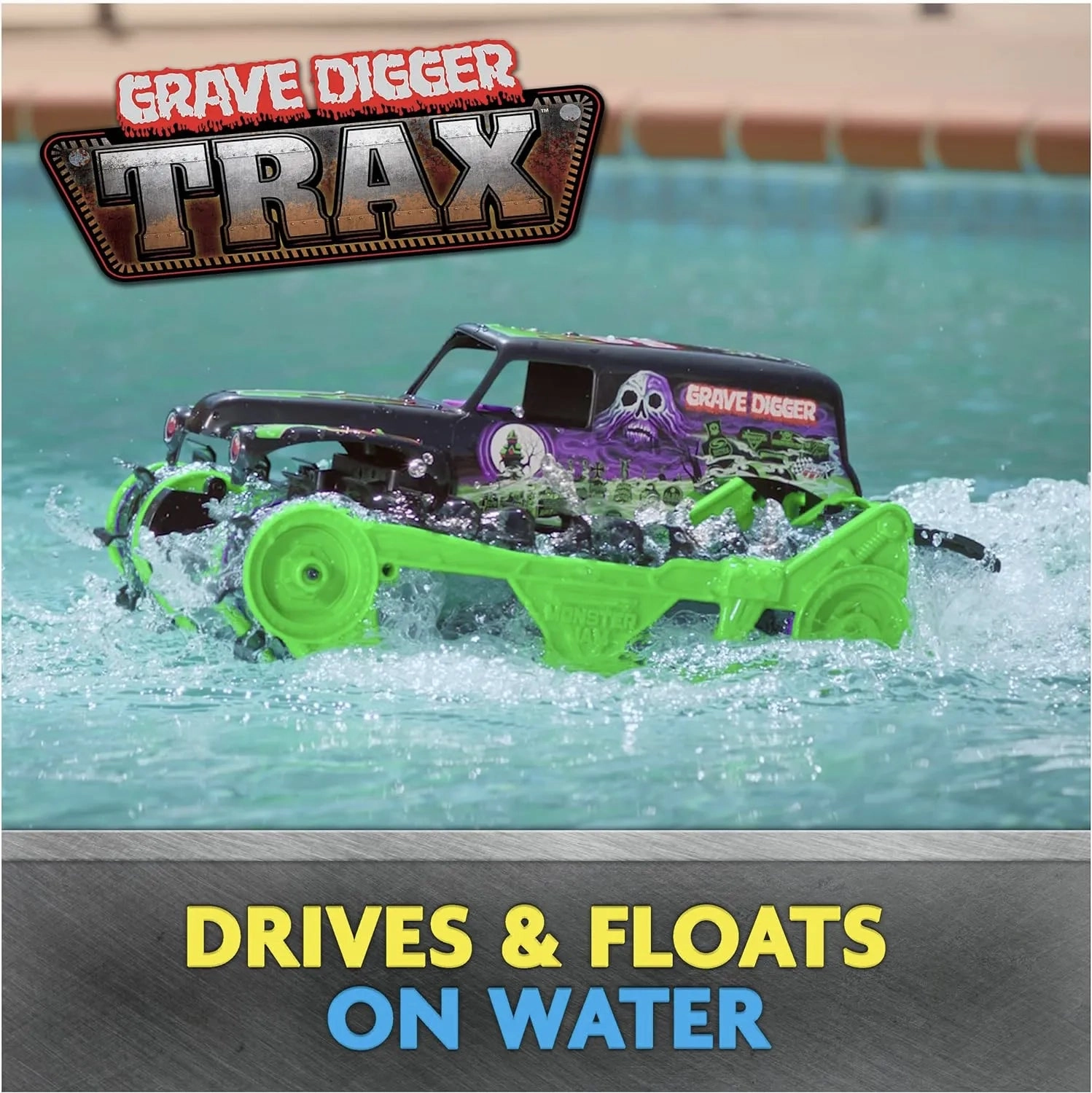 Monster Jam Grave Digger Trax All-Terrain Remote Control Vehicle Tiny thinkers