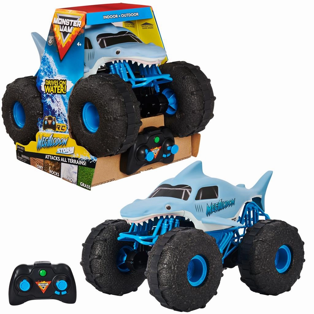 Monster Jam Megalodon Storm Thrasher 1:15 Remote Control Monster Truck Learning tools