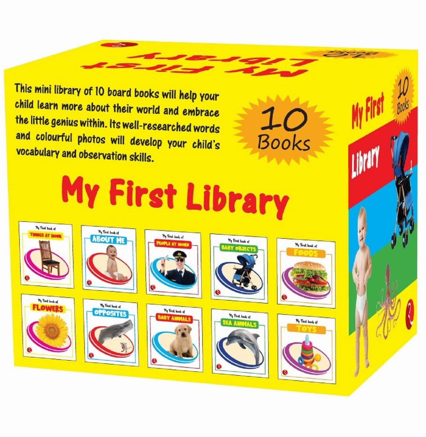Enrichment activities My First Library : Set Of 10 Books (Box Set) : Kids Learning Board Books : Children Growth And Development Book : Hardcover 5 June 2022 Rupa Publications India And Moonstone