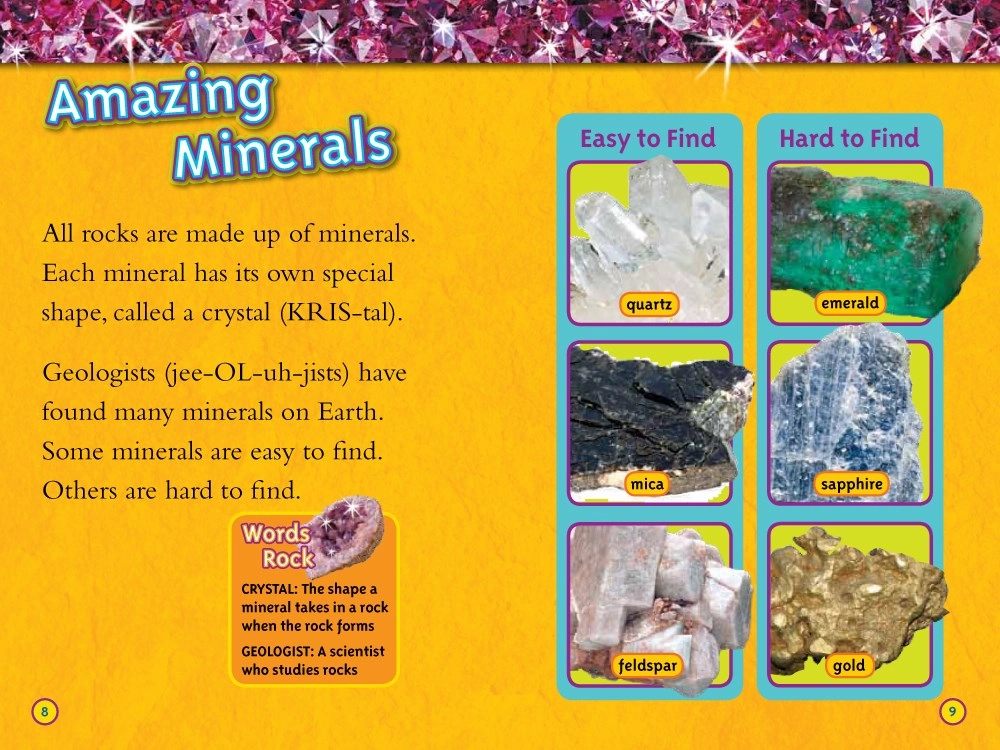 National Geographic Kids Readers: Rocks And Minerals Early learning Tiny thinkers