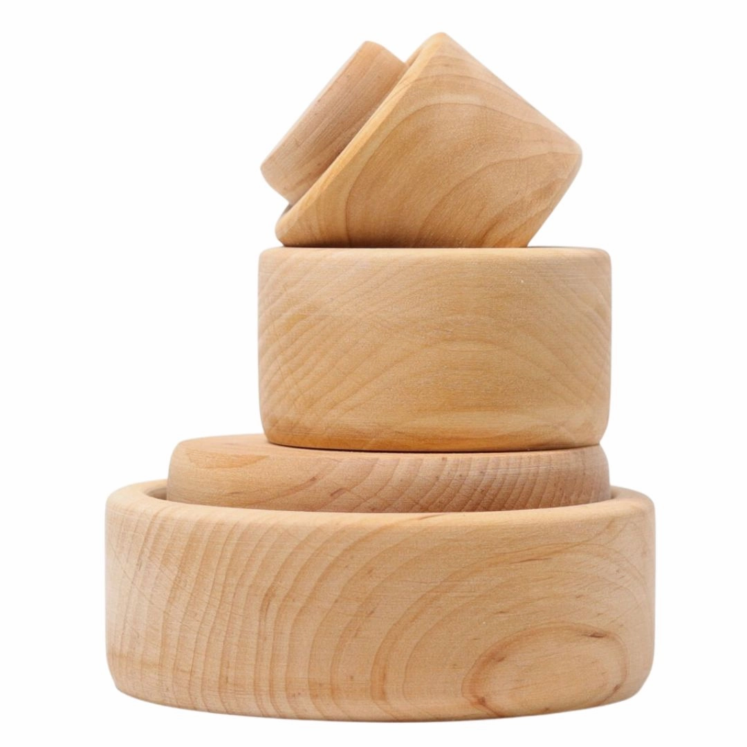 Natural Wood Nesting Bowl Set Young learners Engaging young minds