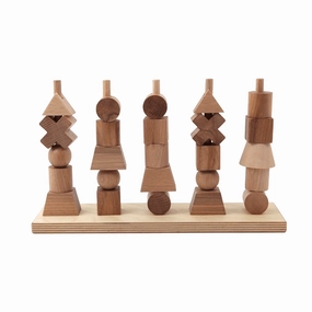 Natural Wooden Shapes Stacker Sensory fun for little hands Designed for development