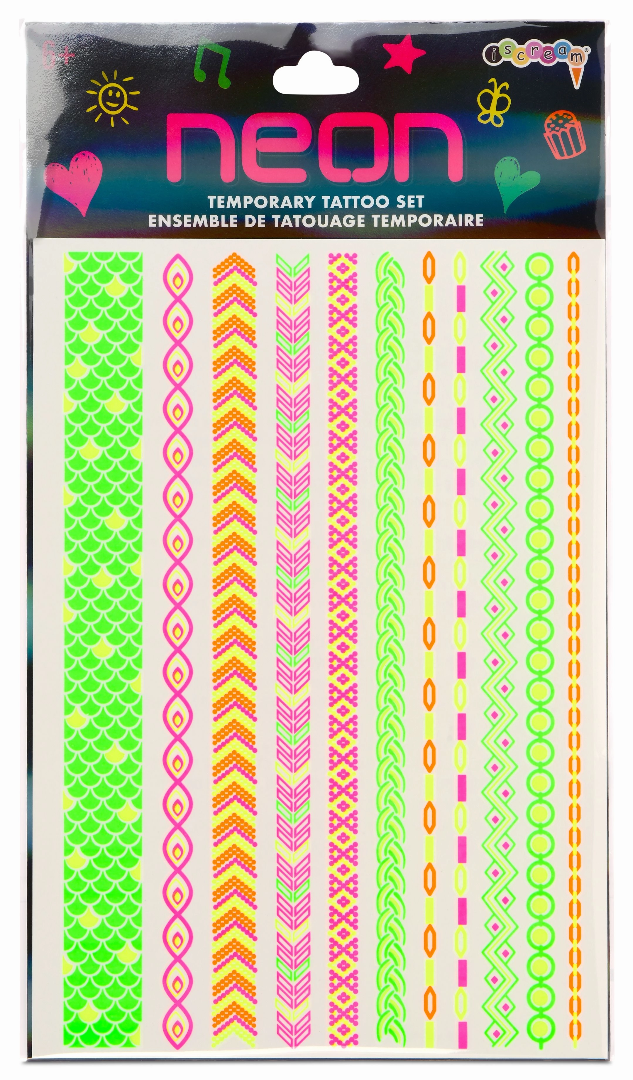 Curious minds Designed for development Neon Friendship Tattoo Bracelet Set