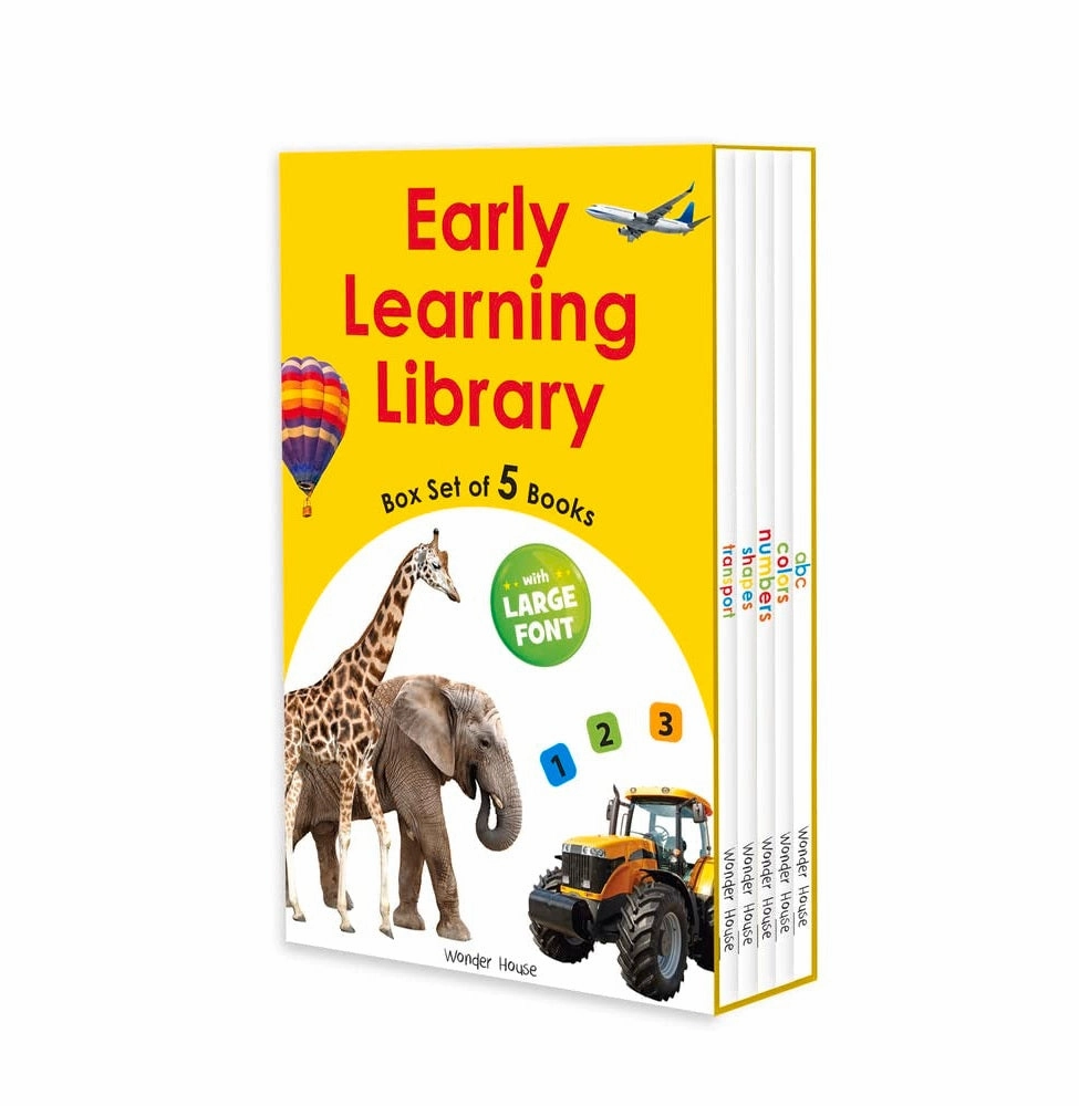 Early Learning Library Pack 1 : Box Set Of 5 Books (Big Board Books Series Large Font) [Board Book] Wonder House Books Young explorers
