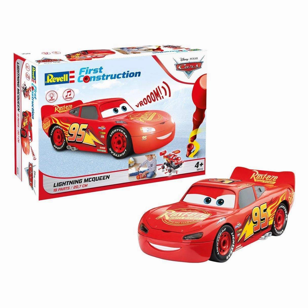 Imaginative play Active learners Cars Lightning Mcqueen Car Building Set With Light And Sound