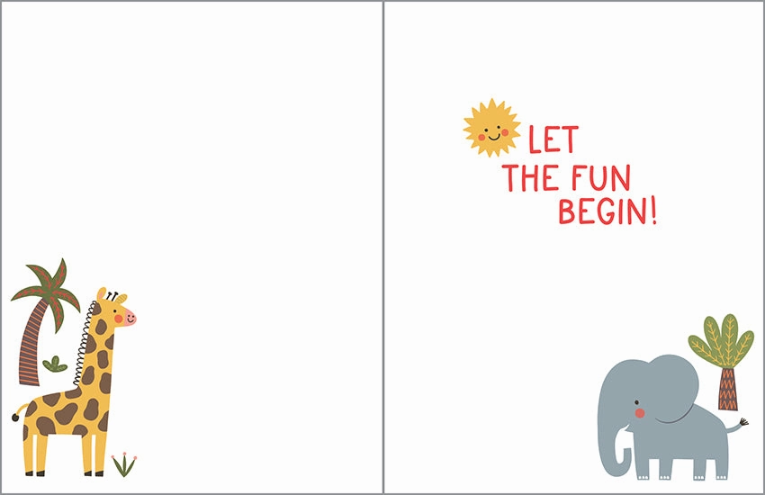 Parent-approved learning Cute Jungle Animals Birthday Card