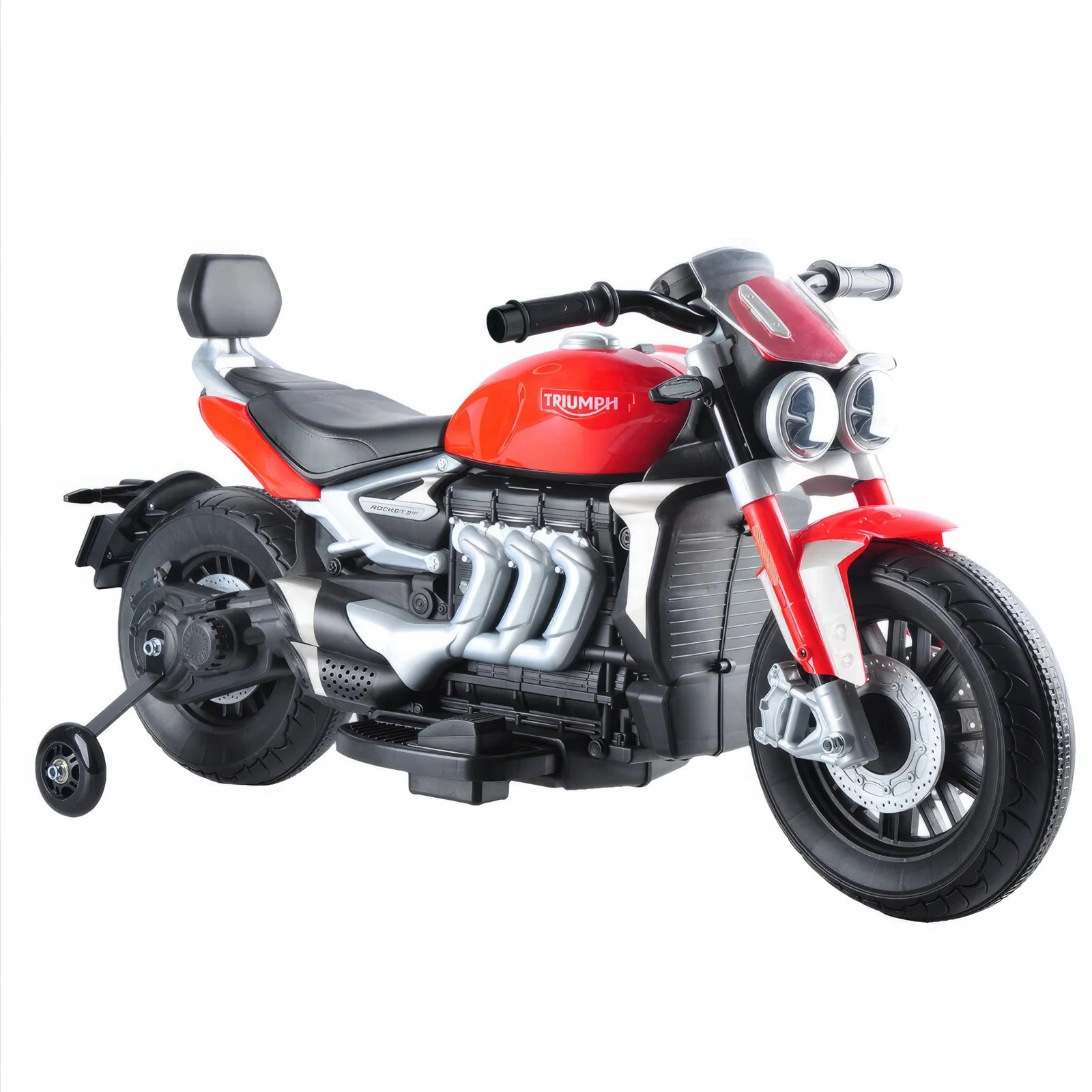 Triumph Rocket 3 Gt Electric 12V Battery Powered Ride-On Motorbike With Stabilisers - Red First explorers