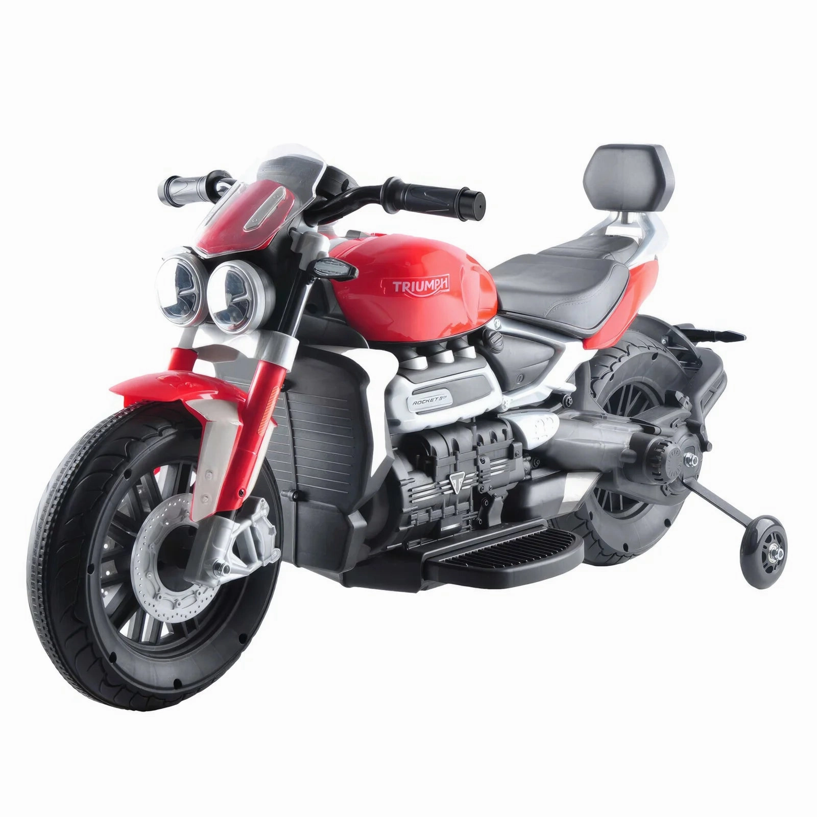 Fun that fuels growth Tools for tiny thinkers Triumph Rocket 3 Gt Electric 12V Battery Powered Ride-On Motorbike With Stabilisers - Red