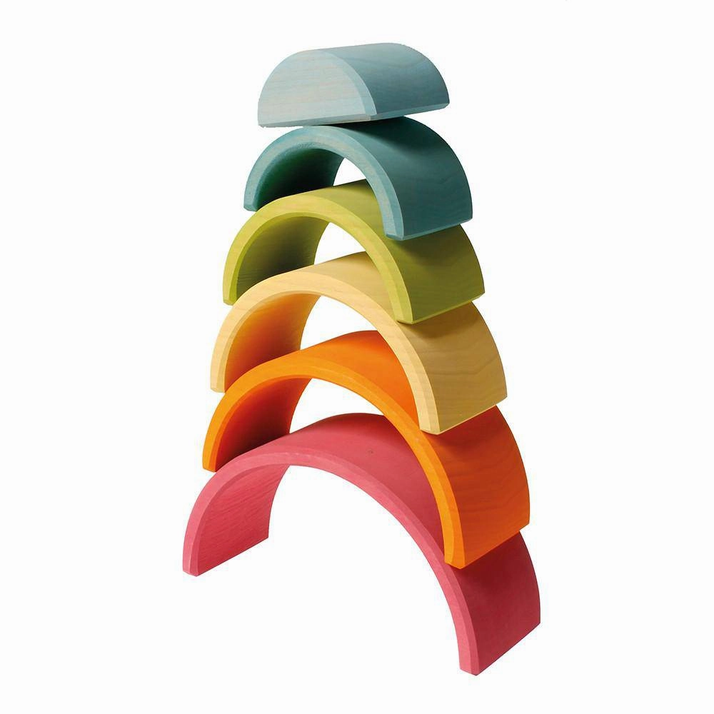 Pastel Wooden Rainbow Tunnel - 6 Pieces Young imaginations Smart activities for young learners