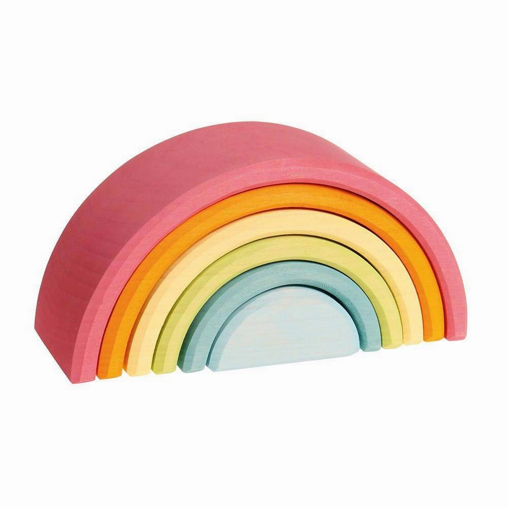 Preschool minds Pastel Wooden Rainbow Tunnel - 6 Pieces