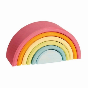 Preschool minds Pastel Wooden Rainbow Tunnel - 6 Pieces
