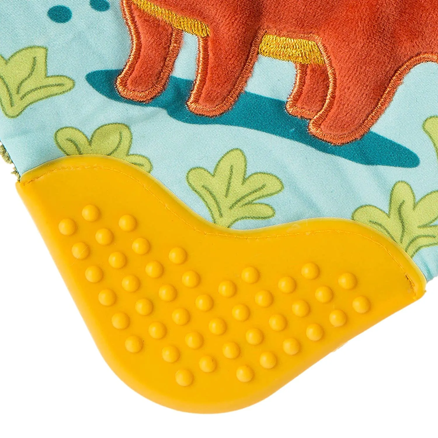 Hands-on discovery Pebblesaurus Crinkle Teether Square