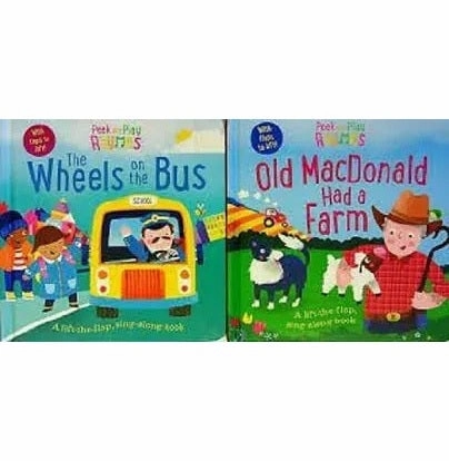 Learn at home First explorers Peek & Play Rhymes - Old Macdonald Had A Farm/The Wheels On The Bus (Set Of 2 Books)