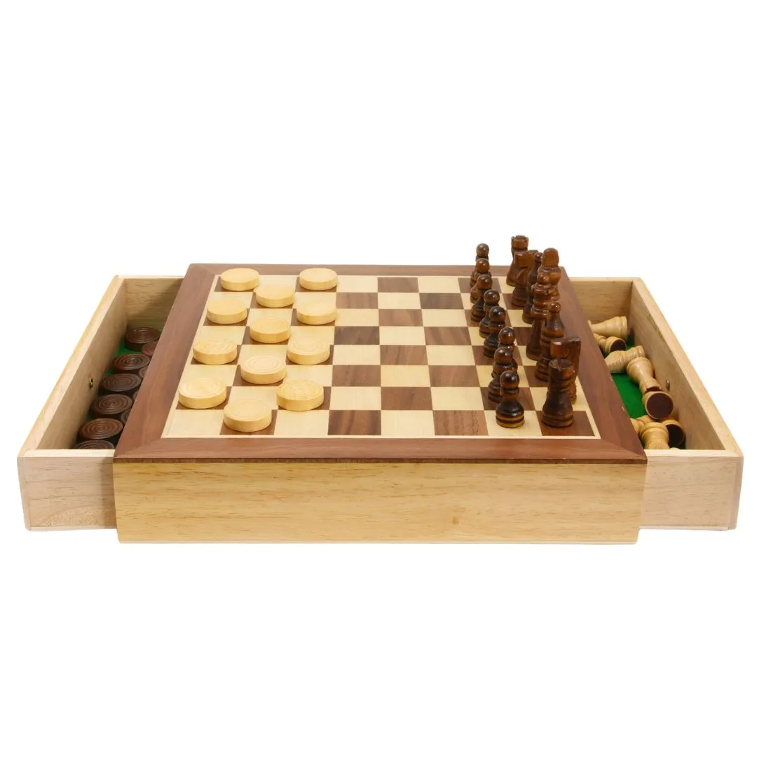 Wooden Chess And Checkers Set Tools for tiny thinkers