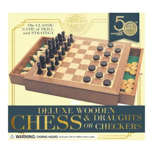 Wooden Chess And Checkers Set Learn & grow