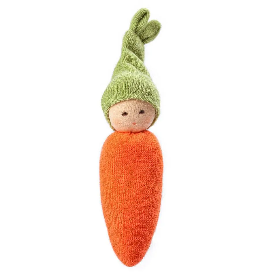 Parent-approved learning Active learners Organic Rattle Doll - Carrot