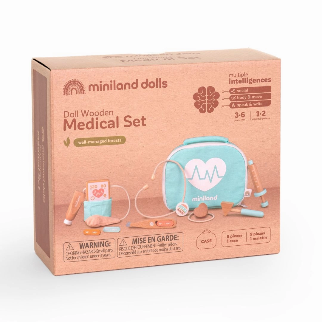Designed for development Doll-Sized Wooden Doctor Set