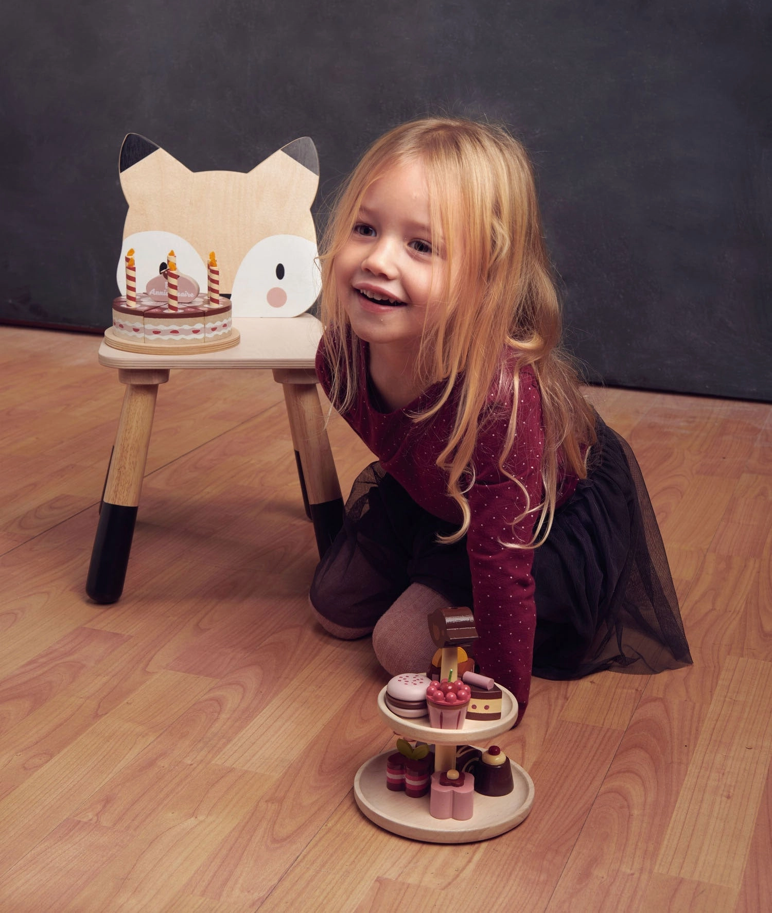 Wooden Forest Fox Chair Imaginative play Tiny thinkers