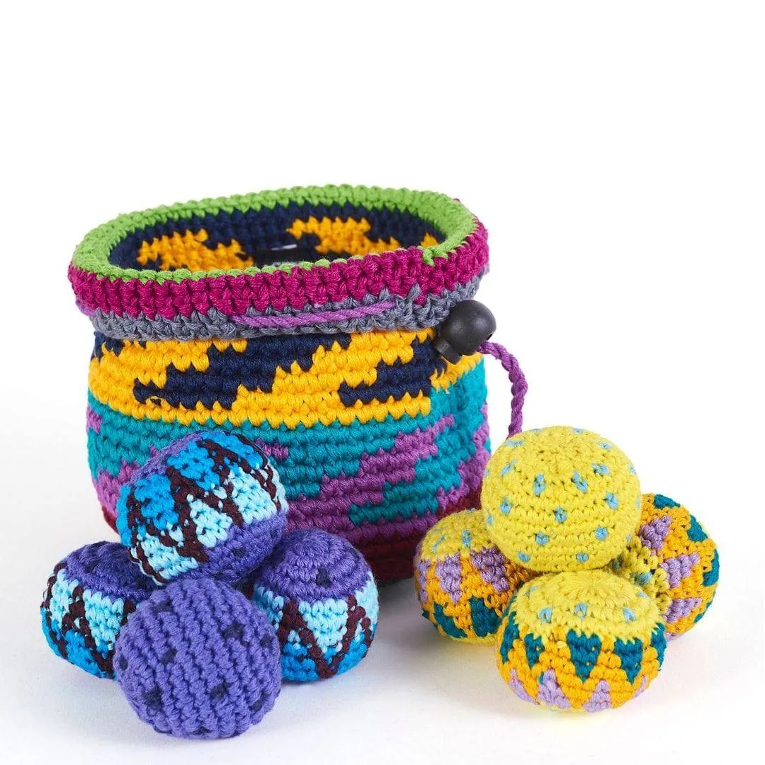 Yippiyappa - Crocheted Canastaball Basket Game Playroom learning Early discovery