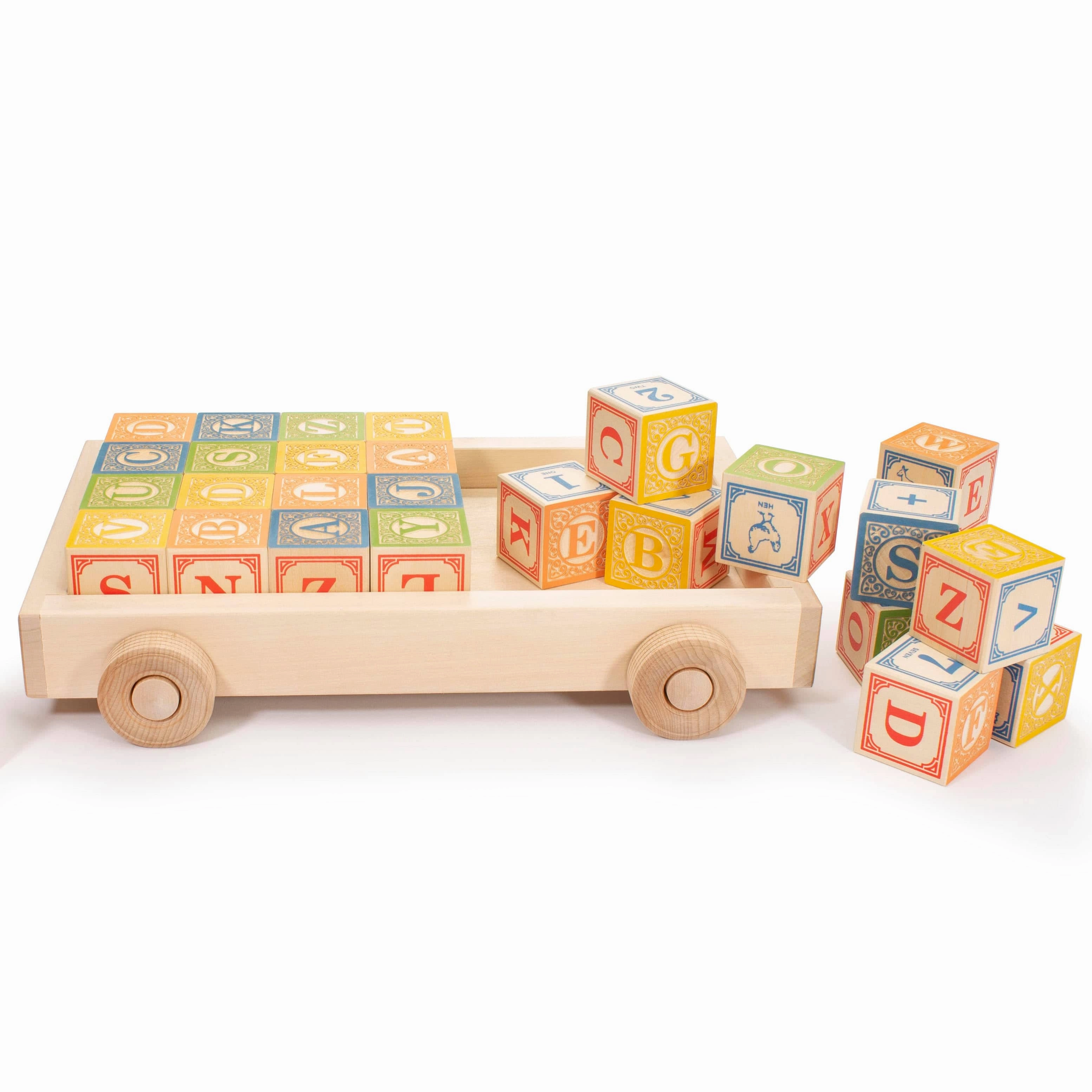 Classic Wooden Alphabet Blocks With Wagon Young explorers Inspiring creativity